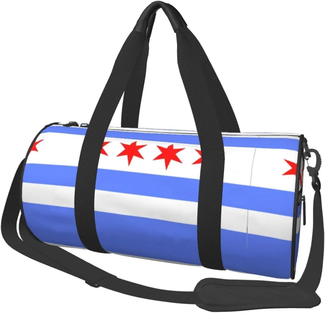 Round Duffle Bag Chicago Flag Style Unisex Travel Bag Duffle Bag