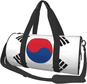 Round Duffle Bag Korean Flag Unisex Travel Bag Duffle Bag