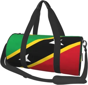 Round Duffle Bag Saint Kitts and Nevis Flag Unisex Travel Bag Duffle Bag
