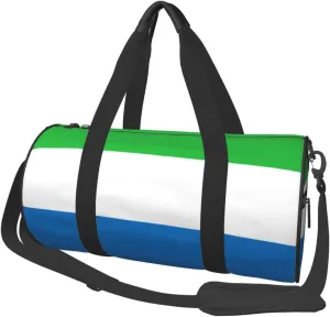 Round Duffle Bag Sierra Leone Flag Unisex Travel Bag Duffle Bag