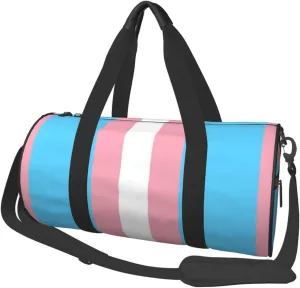 Round Duffle Bag Transgender Flag Unisex Travel Bag Duffle Bag