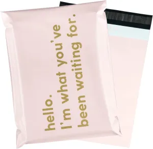 RUSPEPA Poly Mailer Shipping Bag with Self Sealing, Business Text Printed Design 2.3 Mil Heavy Duty Self Seal Mailing Envelopes, 100 Pack 10 x 13 inches, Pink