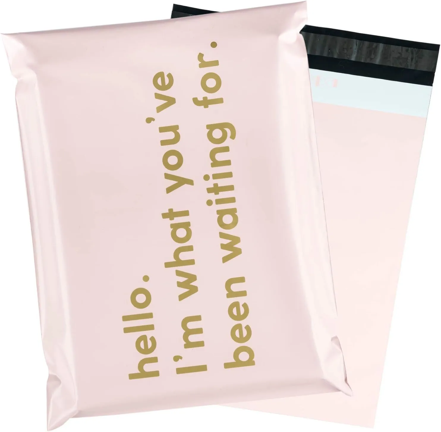 RUSPEPA Poly Mailer Shipping Bag with Self Sealing, Business Text Printed Design 2.3 Mil Heavy Duty Self Seal Mailing Envelopes, 100 Pack 10 x 13 inches, Pink