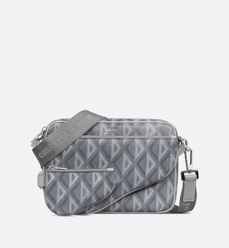 Saddle Triple Pouch • Dior Gray CD Diamond Canvas