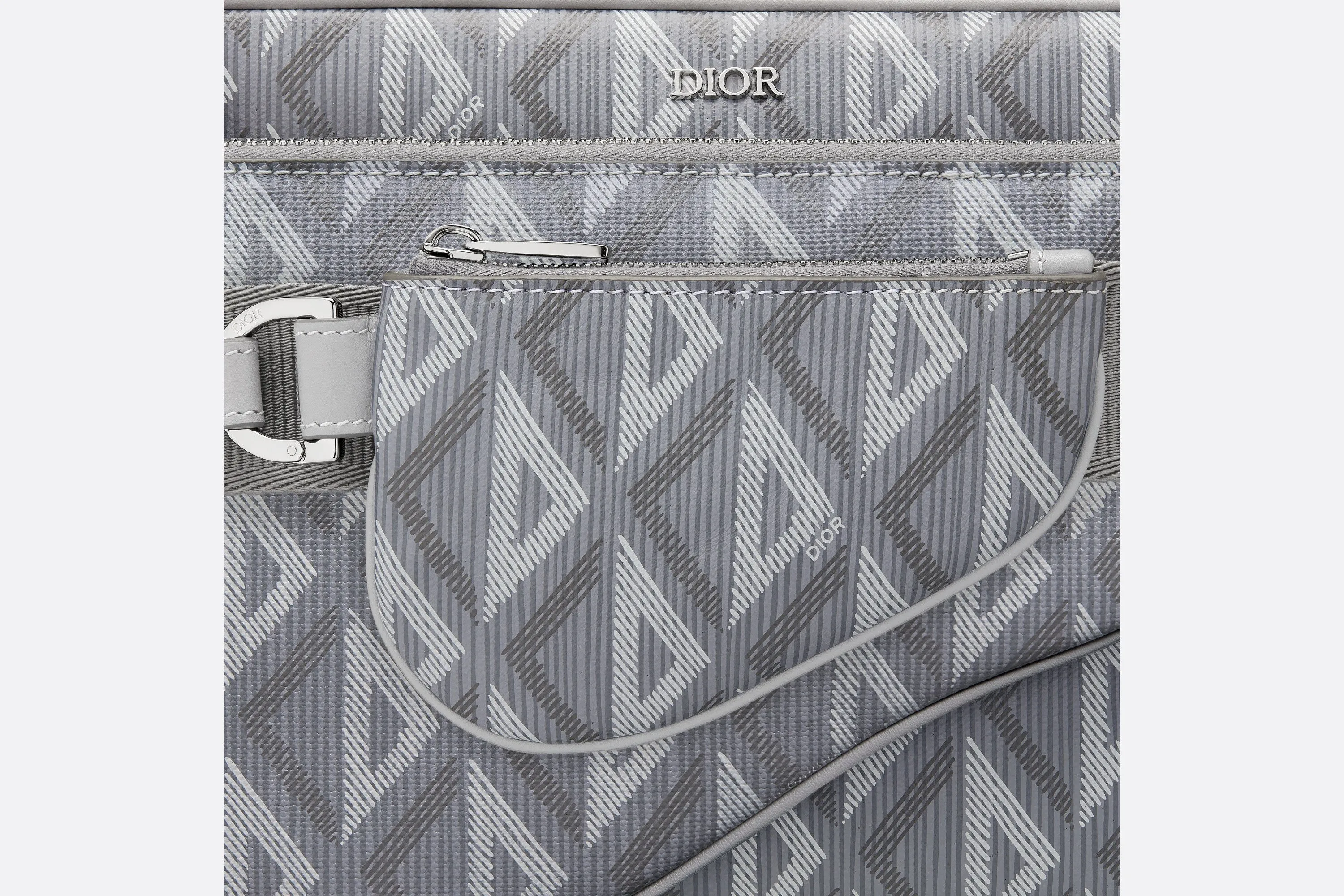 Saddle Triple Pouch • Dior Gray CD Diamond Canvas