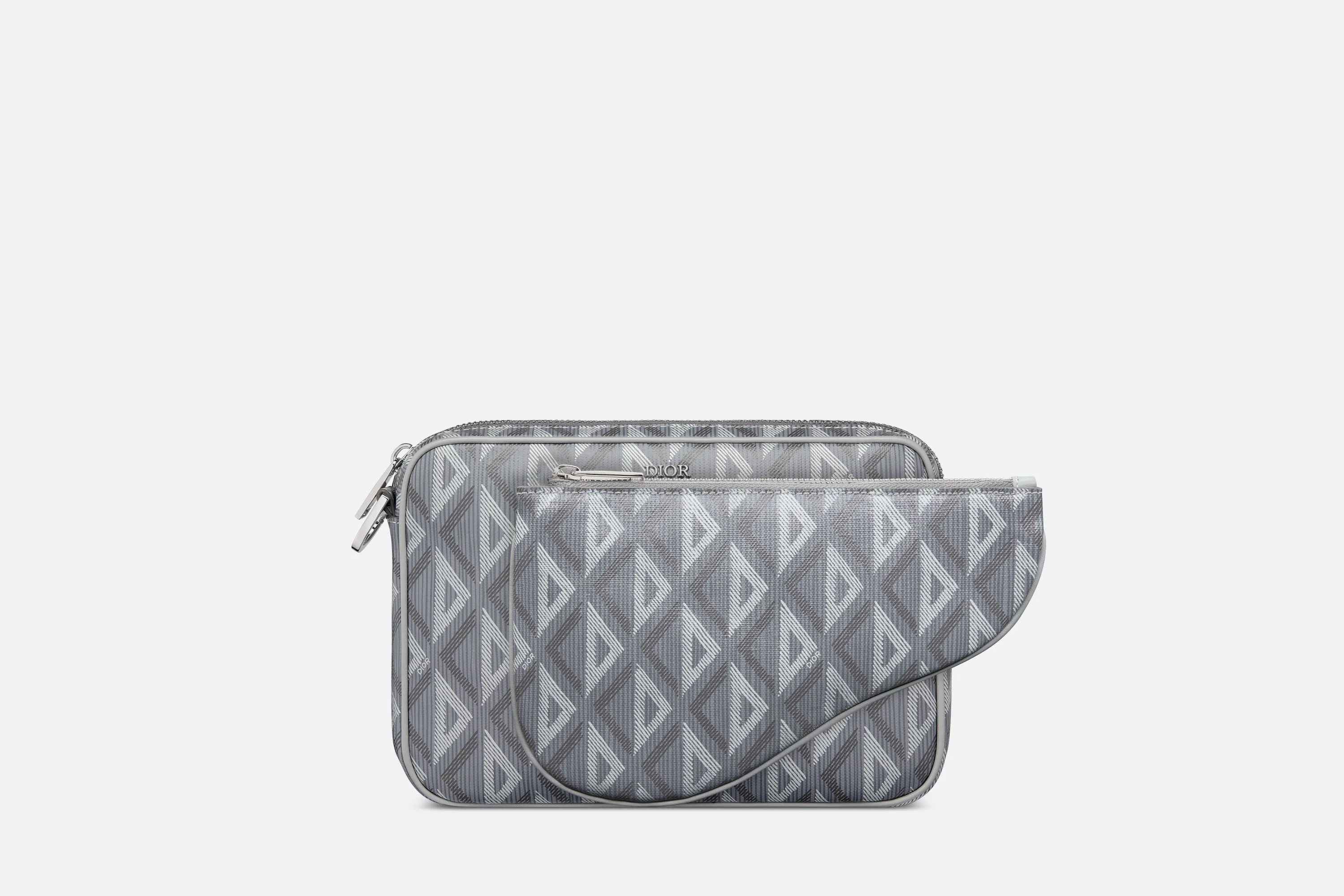 Saddle Triple Pouch • Dior Gray CD Diamond Canvas