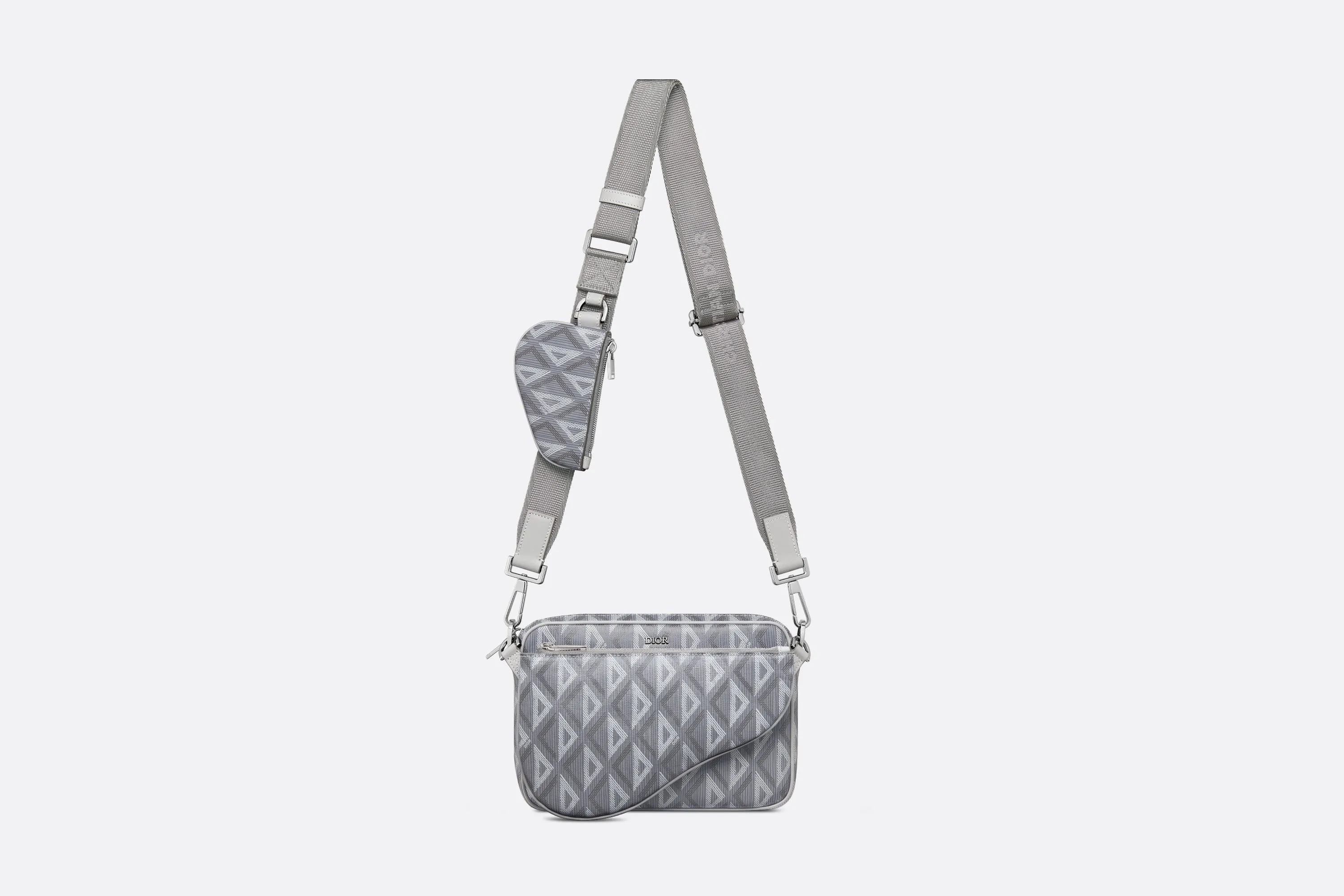 Saddle Triple Pouch • Dior Gray CD Diamond Canvas