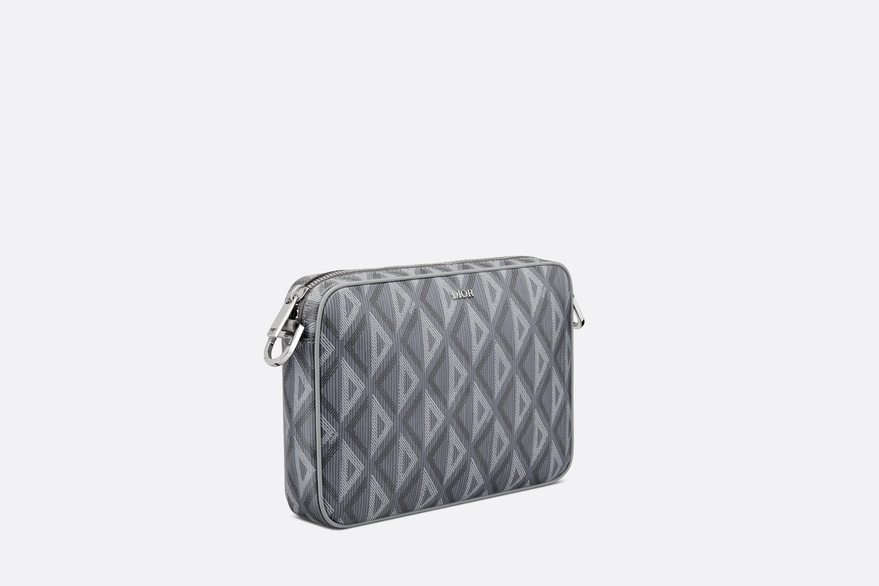 Saddle Triple Pouch • Dior Gray CD Diamond Canvas