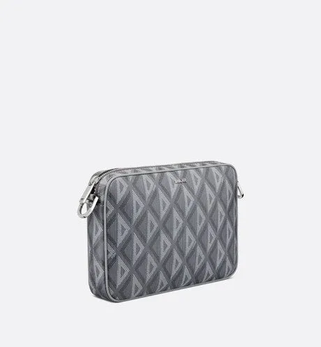 Saddle Triple Pouch • Dior Gray CD Diamond Canvas