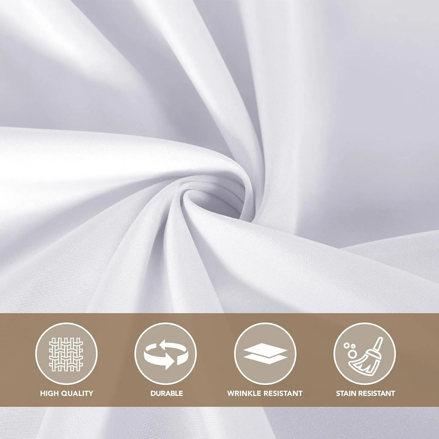sancua 90 Inch Round Tablecloth White, 8 Pack - Circle Polyester Fabric Table Cloth for Wedding Party Reception Banquet Birthday, Washable Formal Table Cover (Fit 30-72 Inch Tables)