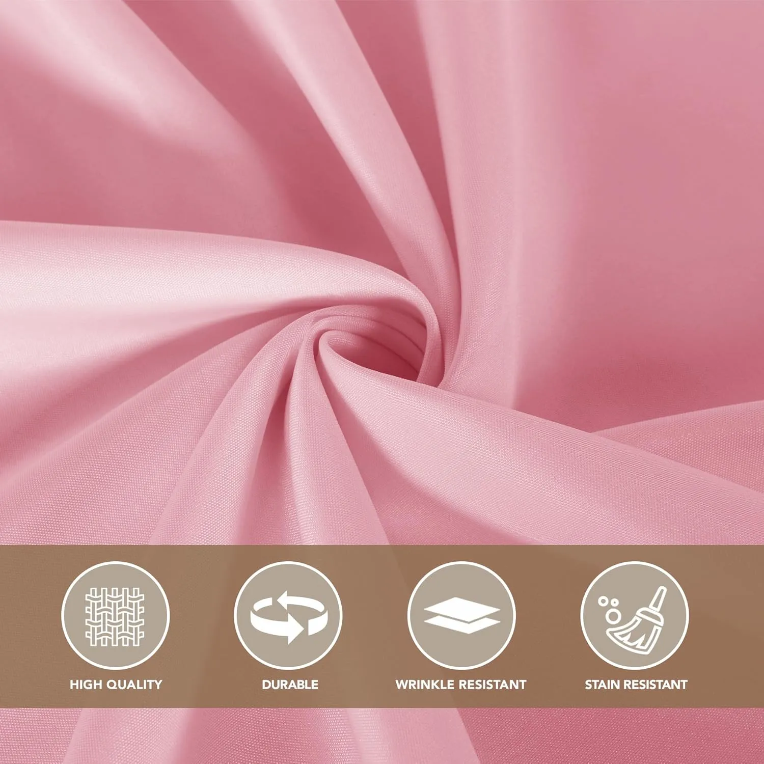 sancua Round Tablecloth 90 Inch Diameter, 8 Pack - Circle Polyester Fabric Table Cloth for Wedding Party Reception Banquet Birthday, Washable Formal Table Cover (Fit 30-72 Inch Tables), Pink