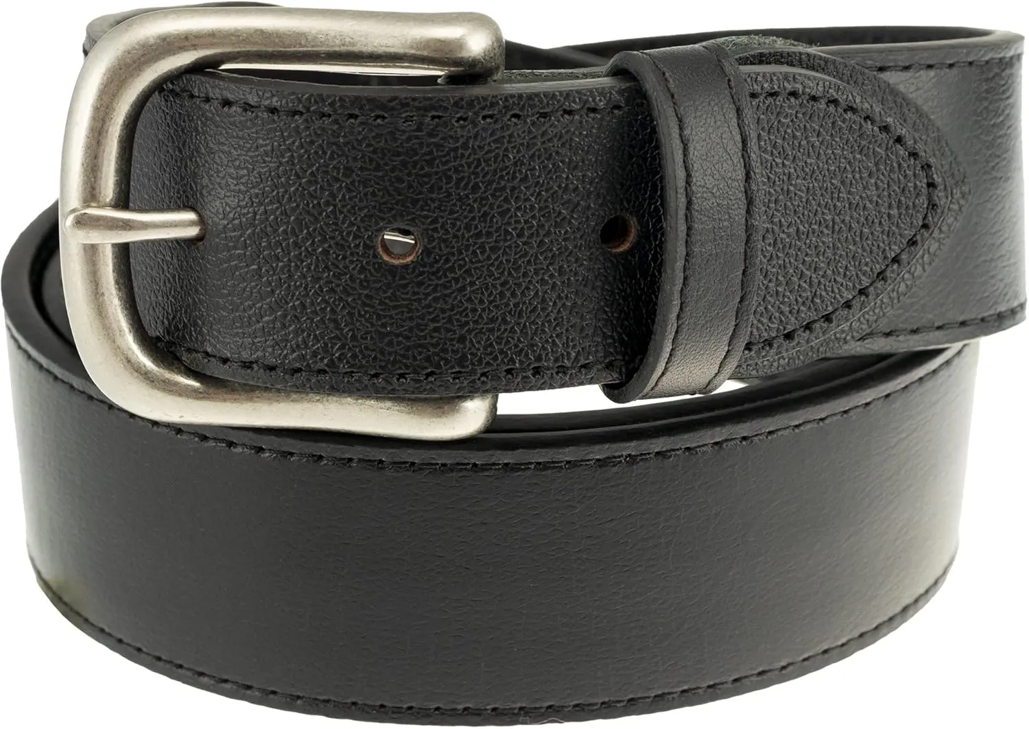 Sandpoint Leather Tab Money Belt with Extra Spacious Zipper Pocket (Black, 34)