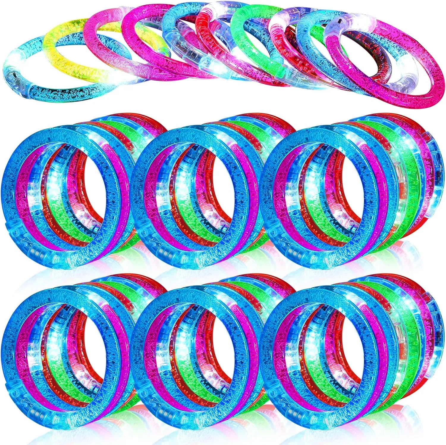SCIONE 90 Pcs Glow Sticks LED Bracelets, Glow in the Dark Party Supplies for Kids/Adults, Flashing Light up Toys Goodie Bags Basket Stuffers, Neon Accessories Carnival Birthday Concert Party Favors