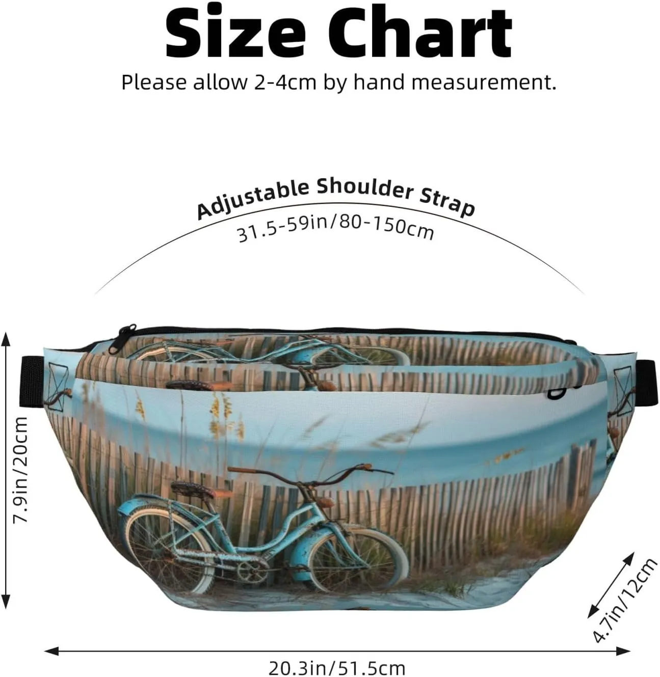 Seaside Rides Fanny Pack For Women Man,Peaceful Moments By The Sea Waist Belt Bag Crossbody For Sports Travel Hiking Running Jogging