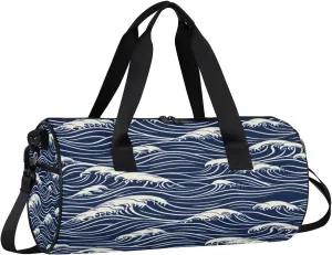Seawater Print Gym Bag for Women Men Lightweight Weekender Travel Bag Stylish Duffle Bag for Gym Travel Overnight Carry On