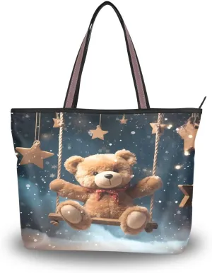 senya Swing Bears Shoulder Bags Large Handle Ladies Handbag