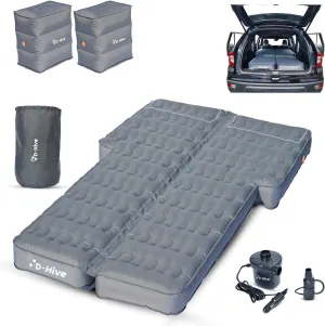 SHORTENED LENGTH - Unbeatable Durability SUV Air Mattress for Car Camping, Durable Extra Thick 300D Oxford Fabric, Quick Easy Set-Up w/Electric Pump, Car Bed Mattress with Base Extenders 180 cm