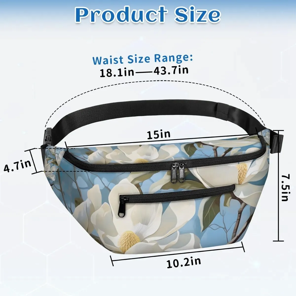 Shy Flower Sling Bag Crossbody Backpack Chest Daypack for Women Sport Travel Hiking Casual Bag Multipurpose Waist Pack With Zipper Closure Adjustable Strap Shoulder Bag