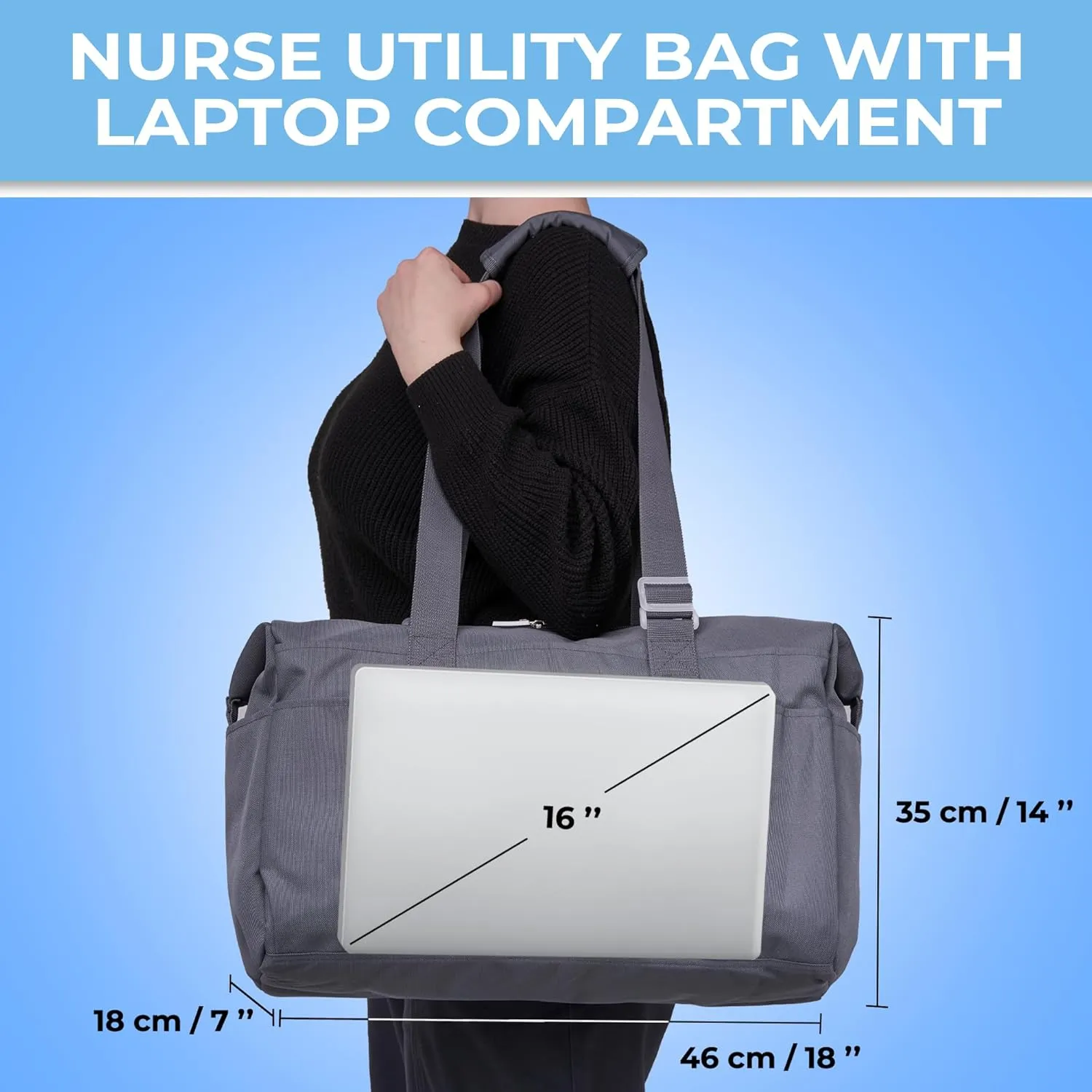 SHYLERO Nurse Bag with 21 Pockets - Big, Waterproof Medical Utility Tote for Daily Use