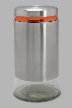 Silver Glass Storage Jar (Large)
