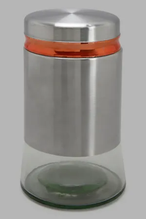 Silver Glass Storage Jar (Medium)