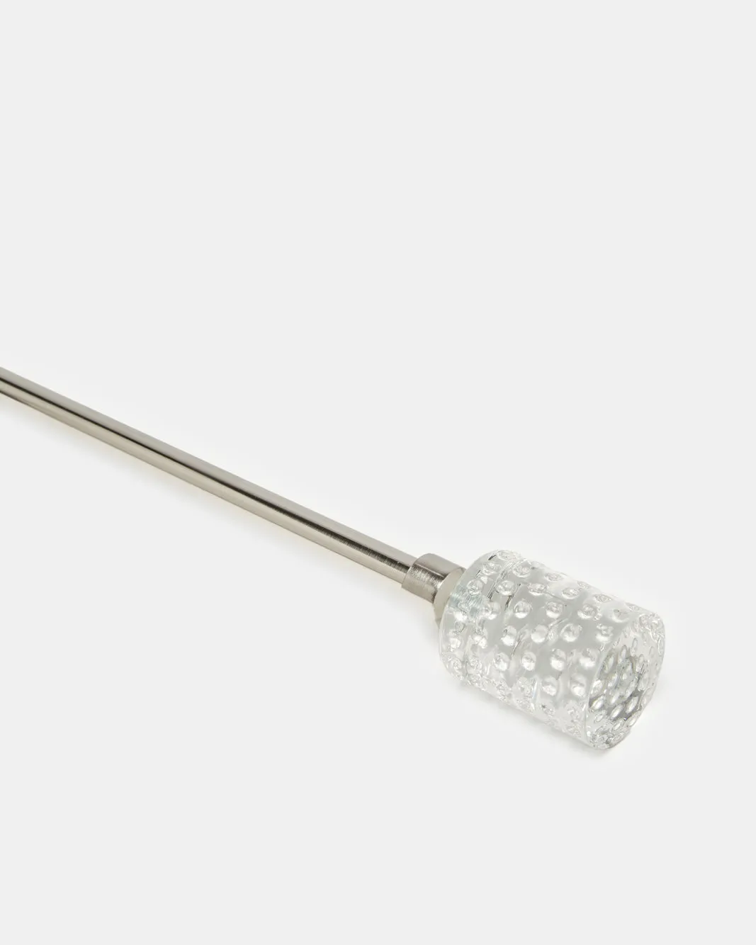 Silver Satin Plated Extendable Single Curtain Rod With Mess Finial