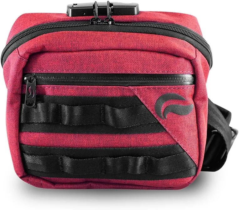 Skunk Kross Smell Proof Fanny Pack Hipster Bag w/Combo Lock (Burgundy)