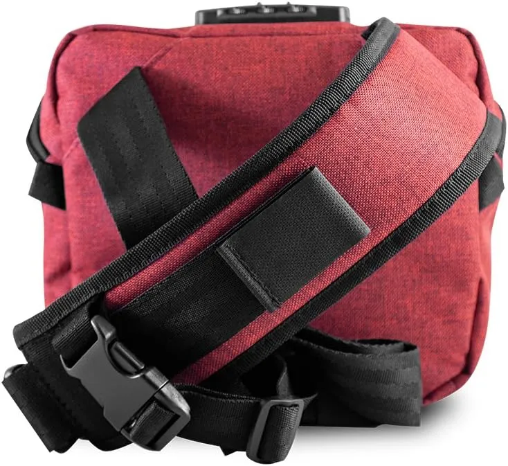 Skunk Kross Smell Proof Fanny Pack Hipster Bag w/Combo Lock (Burgundy)