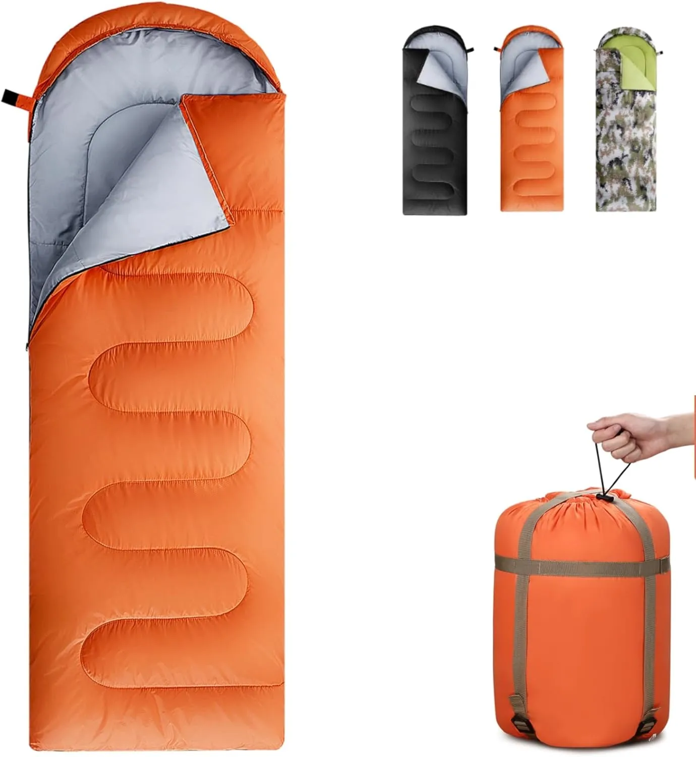 Sleeping Bags for Adults, Teens & Kids - Use for 3-4 Seasons, Warm & Cold Weather - Lightweight,Waterproof, Use for Backpacking, Hiking and Camping