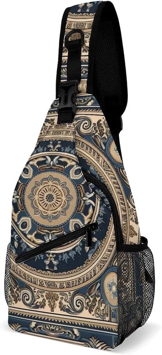 Sling Bag for Women Men Chest Bag Complex Patterns Daypack Fanny Pack Cross Body Bag for Traveling
