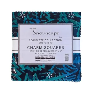Snowscape Artisan Batik Charm Squares