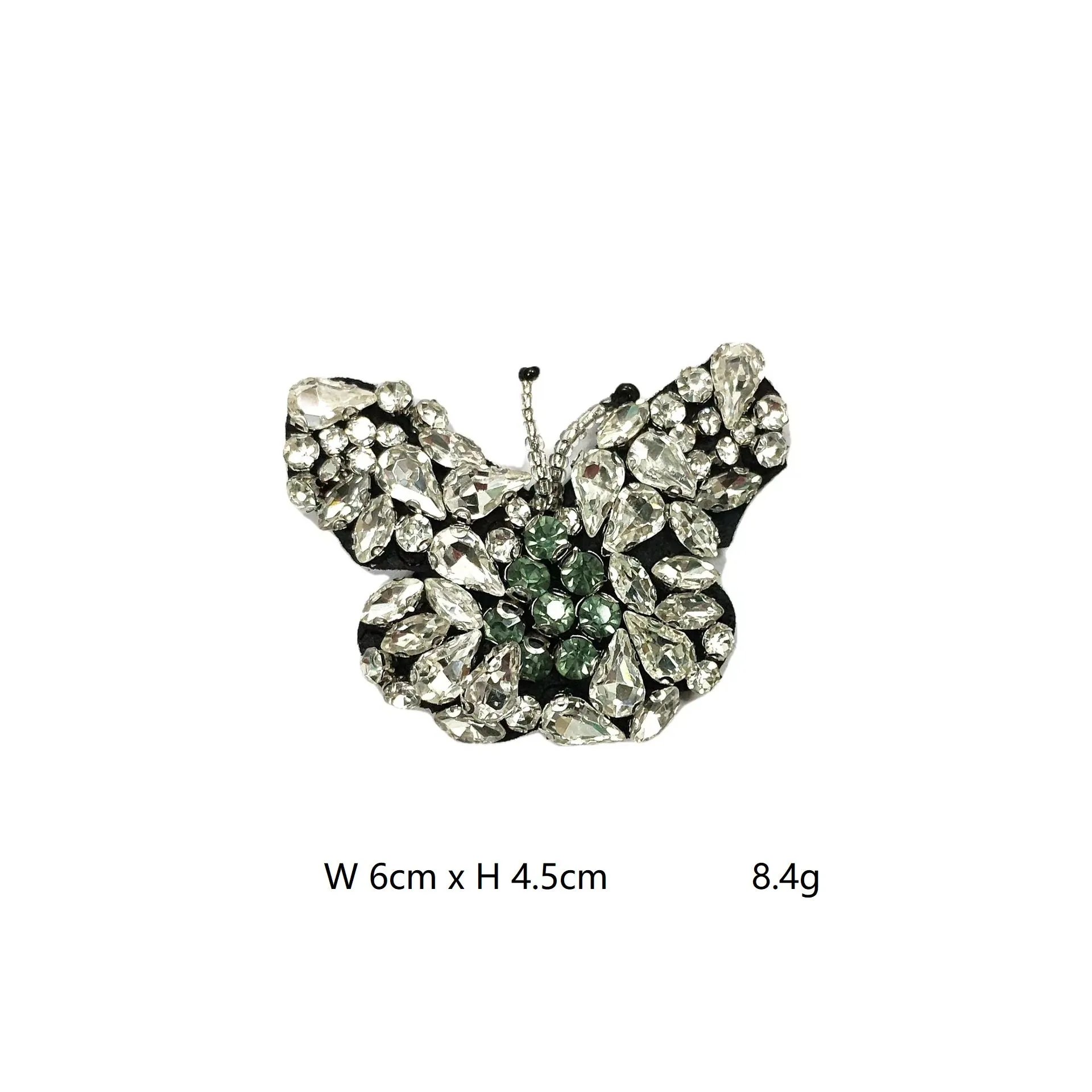 Sparkling 3D Butterfly Applique Rhinestone Embellished Patch 6 Pack