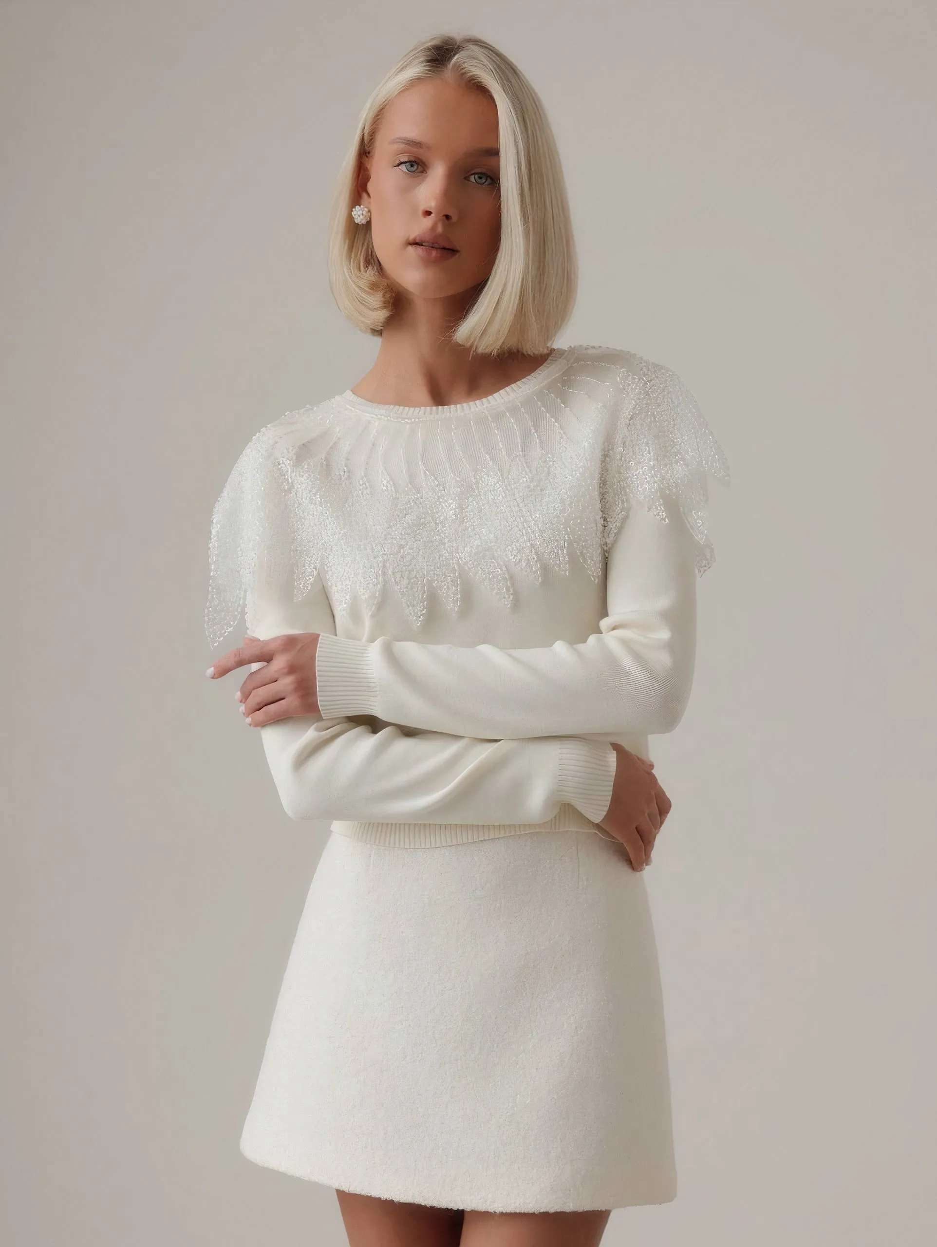 Sparkling Elegance Embellished Sweater