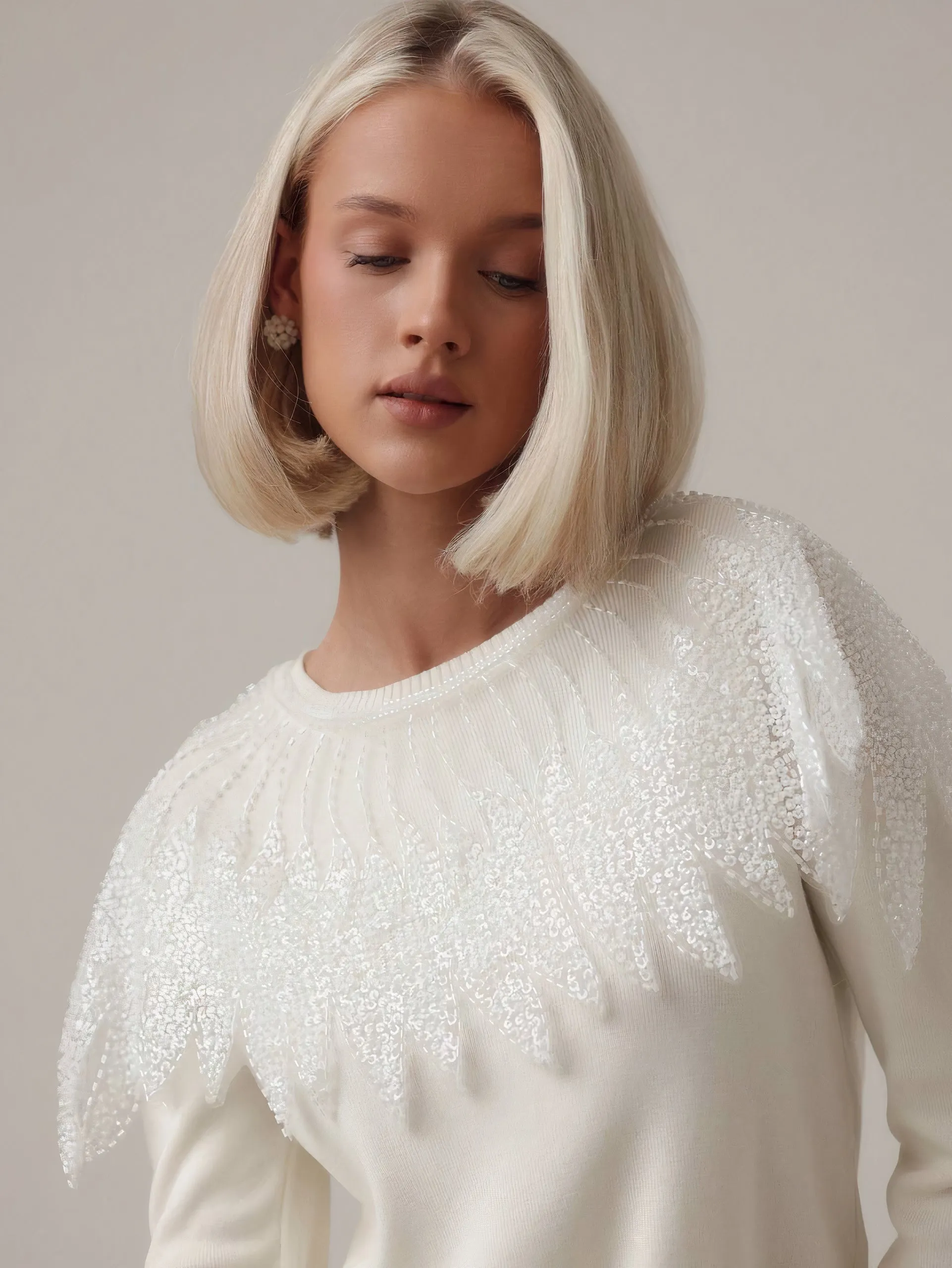 Sparkling Elegance Embellished Sweater