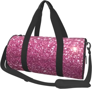 Sparkling Glitter Print Round Large Capacity Travel Luggage Bags,Men's and Women's Hand-Held Travel Clothing Bags