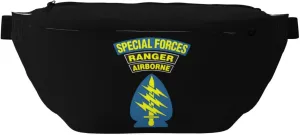Special Forces With Airborne And Ranger Tab Waist Pack Crossbody Fanny Pack Large Waist Bag Men Women Belt Bag For Running Walking Traveling
