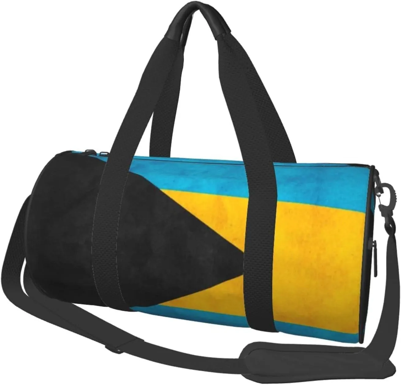 Sports Travel Gym Bag Retro Bahamian Flag Fitness Duffle Bag with Inner Pocket and Adjustable Shoulder Strap for Women & Men