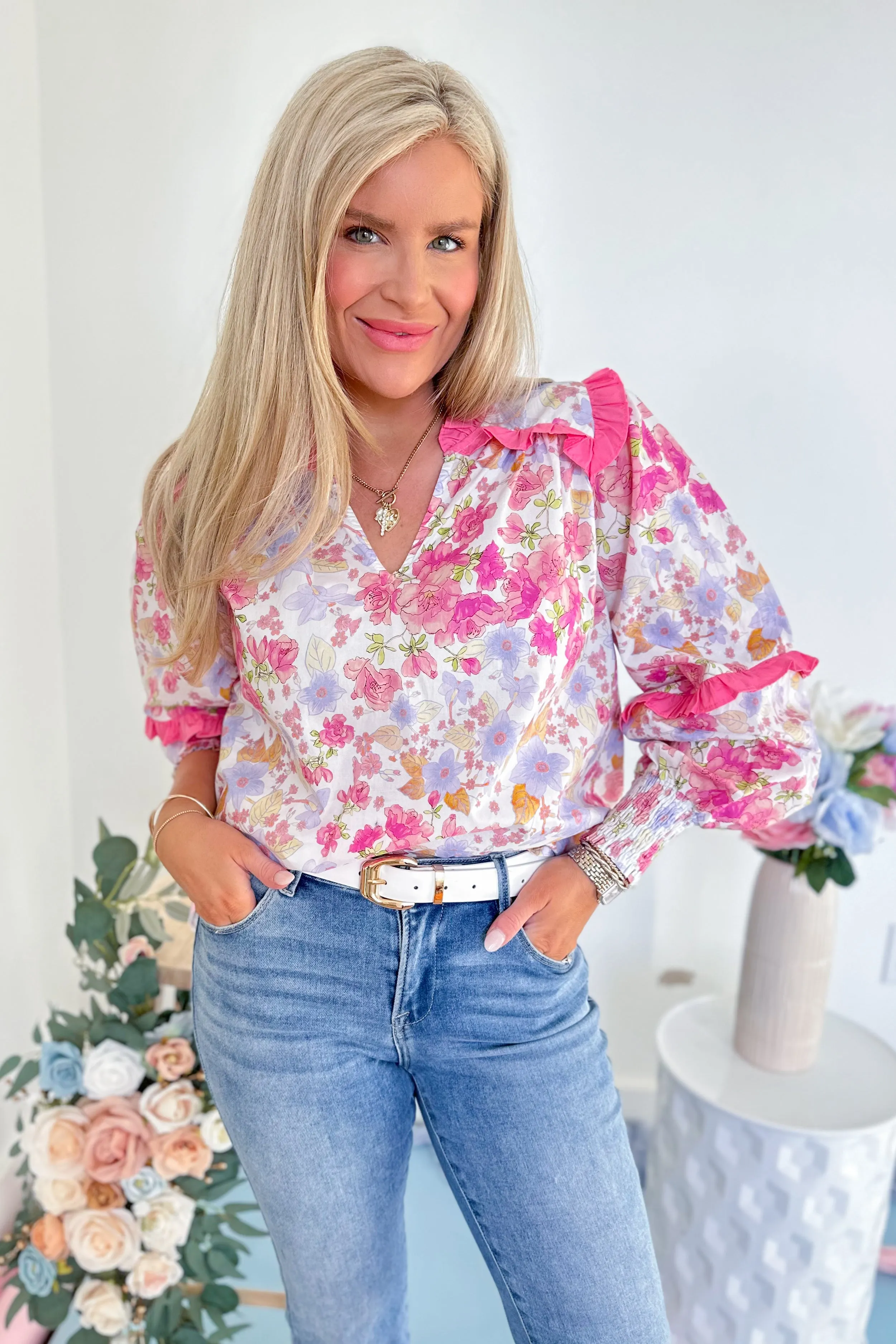 Squared Bubbled U Buckled Belt (multi)