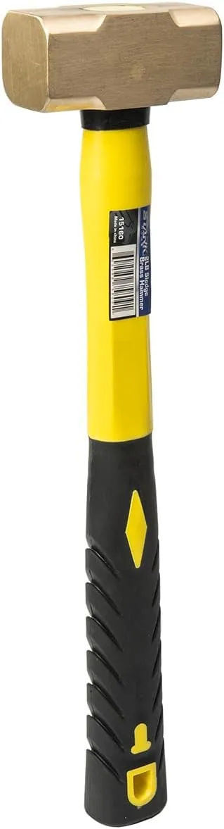 Stark USA 2LBS Sledge Hammer Brass Head Fiber Glass with Comfortable Handle 2-Pounds Hammer | 5 Packs