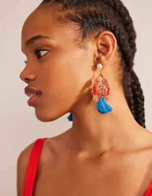 Statement Embellished Earrings-Crab