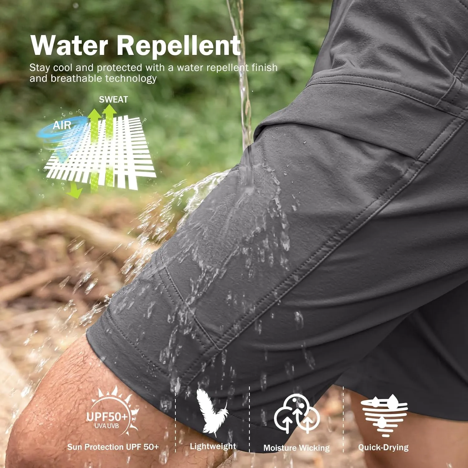 Stlight Men's Hiking Cargo Shorts Quick Dry Lightweight Tactical Shorts with Multi Pocket for Camping Fishing Golf