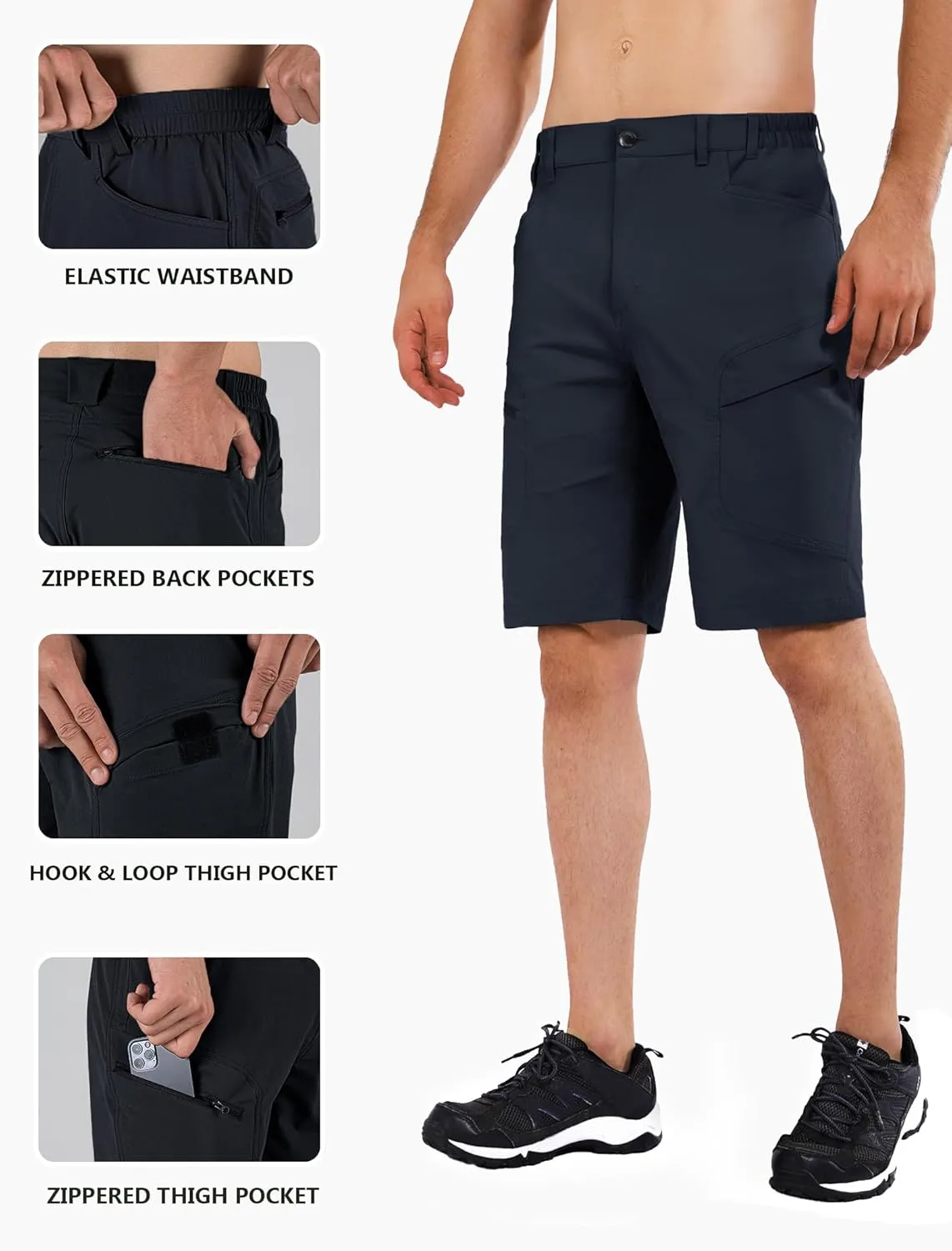 Stlight Men's Hiking Cargo Shorts Quick Dry Lightweight Tactical Shorts with Multi Pocket for Camping Fishing Golf