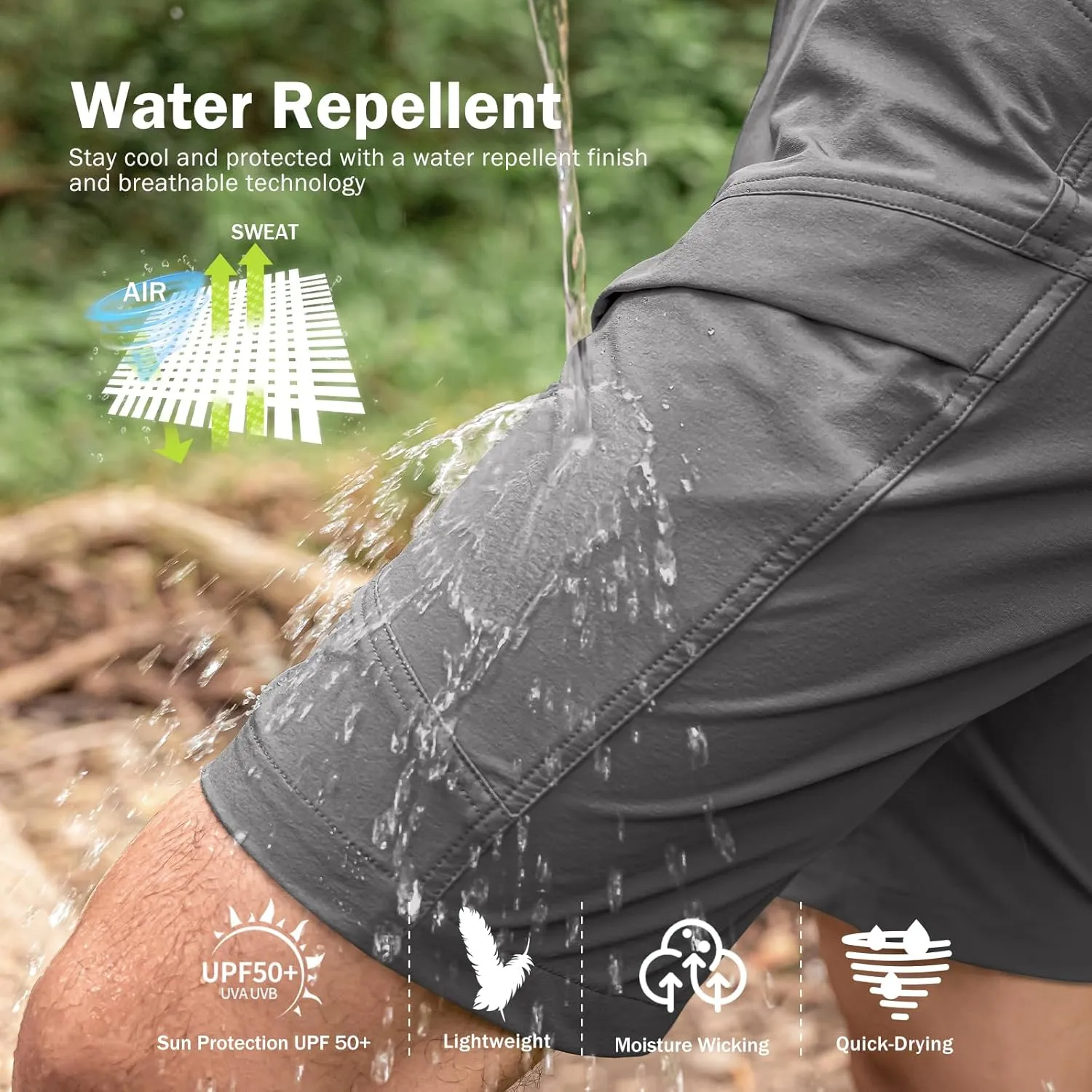 Stlight Men's Hiking Cargo Shorts Quick Dry Lightweight Tactical Shorts with Multi Pocket for Camping Fishing Golf