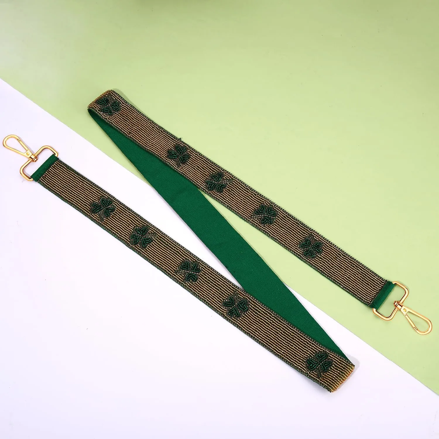 St.Patrick’s Day Purse Strap Replacement Beaded Lucky Shamrock Purse Strap Irish Crossbody Shoulder Bag Straps