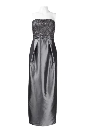 Sue Wong Strapless Embellished Taffeta Dress
