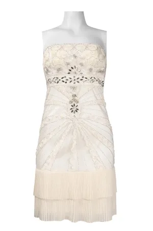 Sue Wong Strapless Empire Waist Embellished Dress
