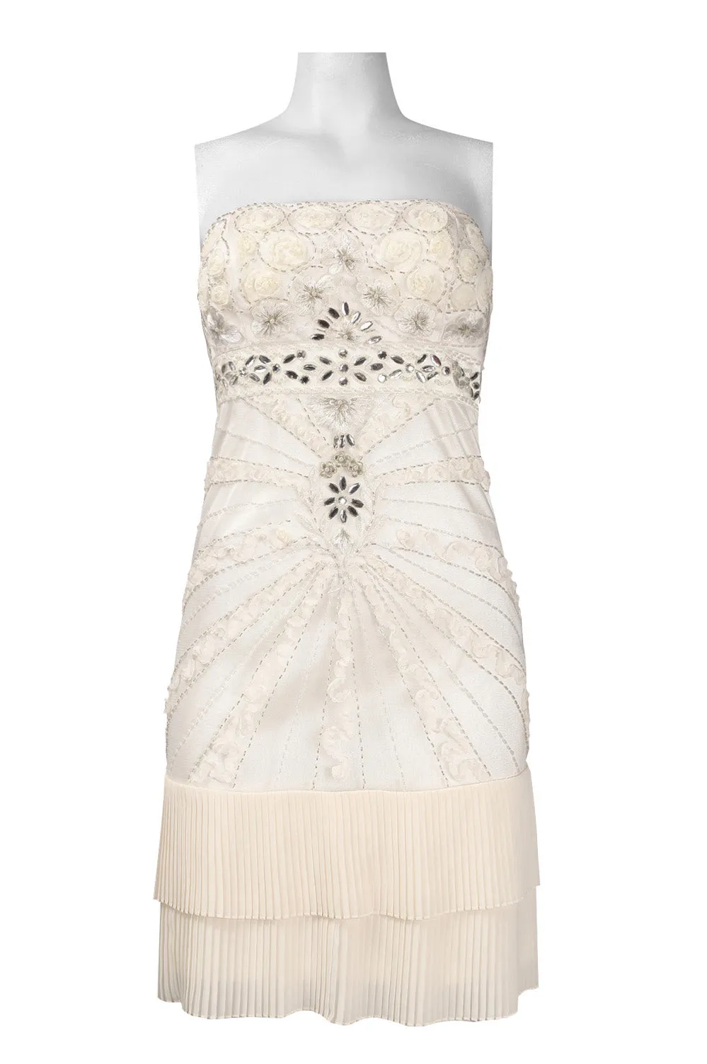 Sue Wong Strapless Empire Waist Embellished Dress
