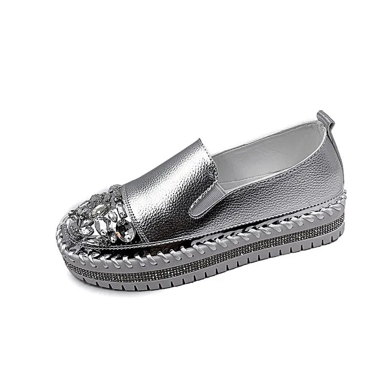 Summer New Style Lazy Shoes Thick-soled Casual Rhinestone Women's Shoes