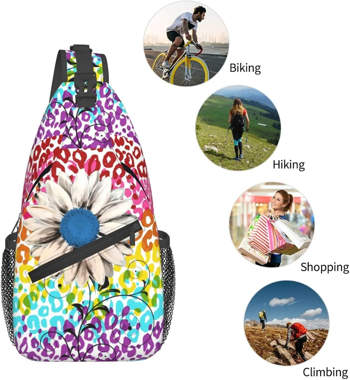 Sunflower Chest Bags Crossbody Sling Bag Shoulder Bag Travel Hiking Daypack For Men Women