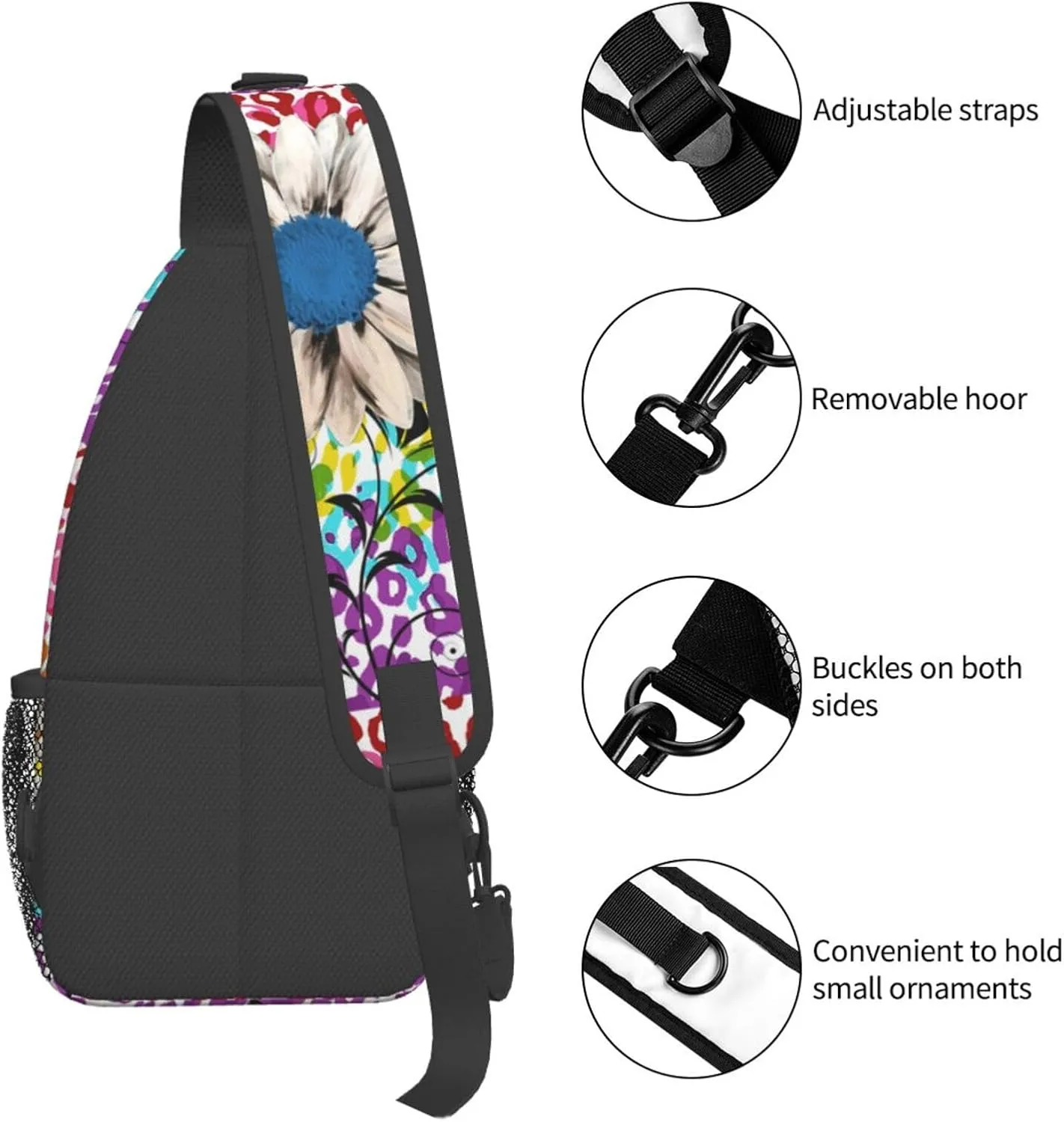 Sunflower Chest Bags Crossbody Sling Bag Shoulder Bag Travel Hiking Daypack For Men Women